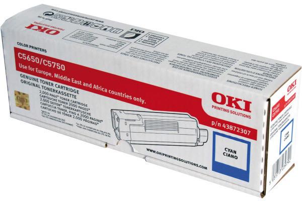 OKI  OKI Toner cyan 43872307 C5650/5750 2000 Seiten 