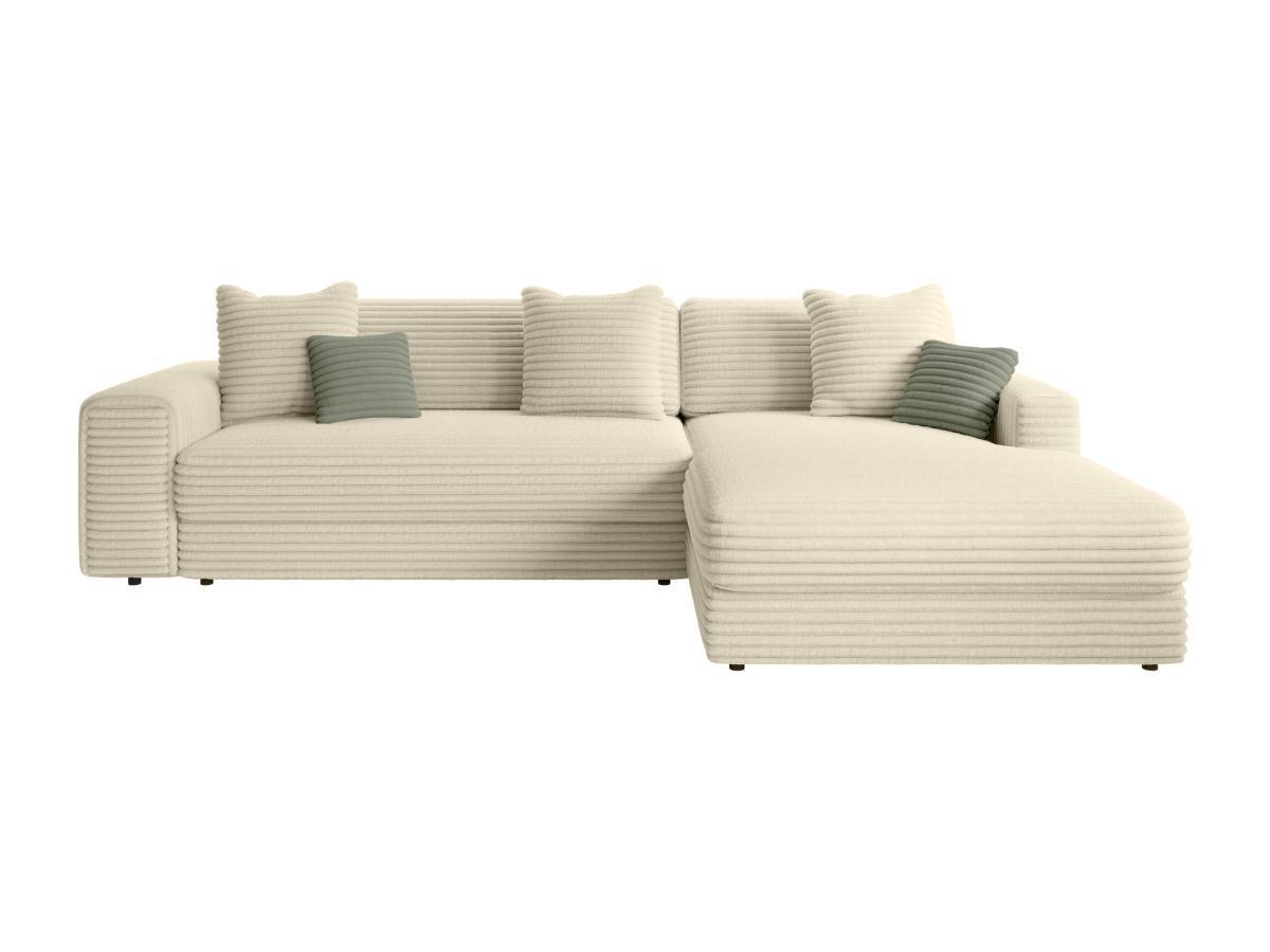 PASCAL MORABITO Ecksofa - Ecke rechts - grob gerippter Cord - Beige - CALAZO von Pascal Morabito  