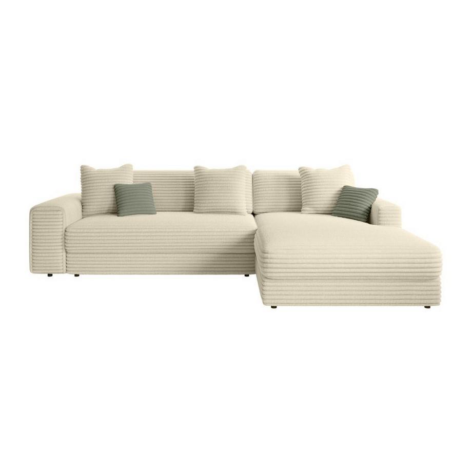 Vente-unique Ecksofa - Ecke rechts - grob gerippter Cord - Beige - CALAZO von Pascal Morabito  