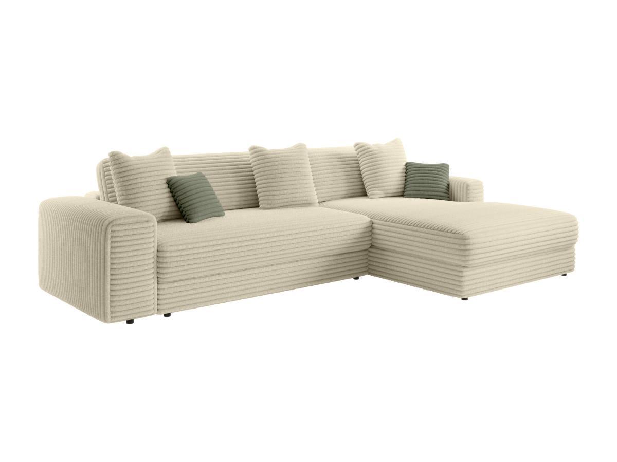 PASCAL MORABITO Ecksofa - Ecke rechts - grob gerippter Cord - Beige - CALAZO von Pascal Morabito  