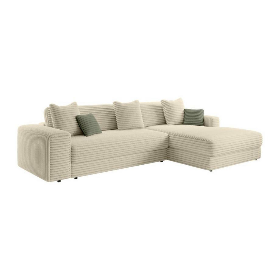 Vente-unique Ecksofa - Ecke rechts - grob gerippter Cord - Beige - CALAZO von Pascal Morabito  