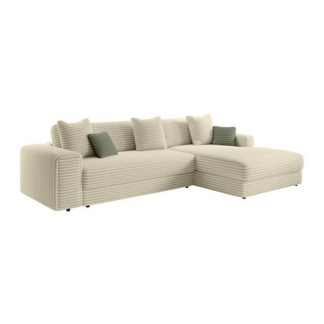 PASCAL MORABITO Ecksofa - Ecke rechts - grob gerippter Cord - Beige - CALAZO von Pascal Morabito  