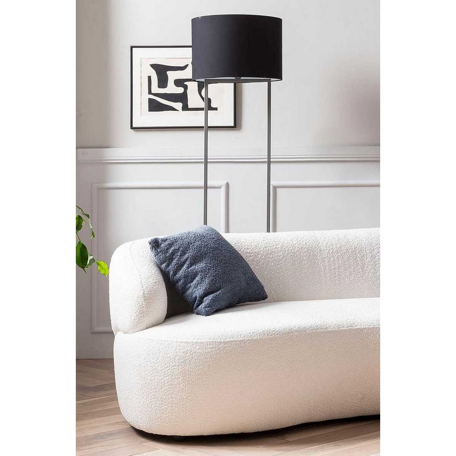 mutoni Canapé réniforme 3 places Joplix Bouclé tissu blanc 170  