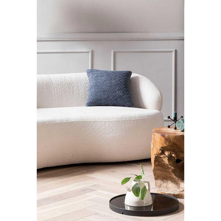 mutoni Canapé réniforme 3 places Joplix Bouclé tissu blanc 170  