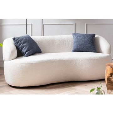 Nierensofa 3-Sitzer Joplix Bouclé Stoff weiss 170