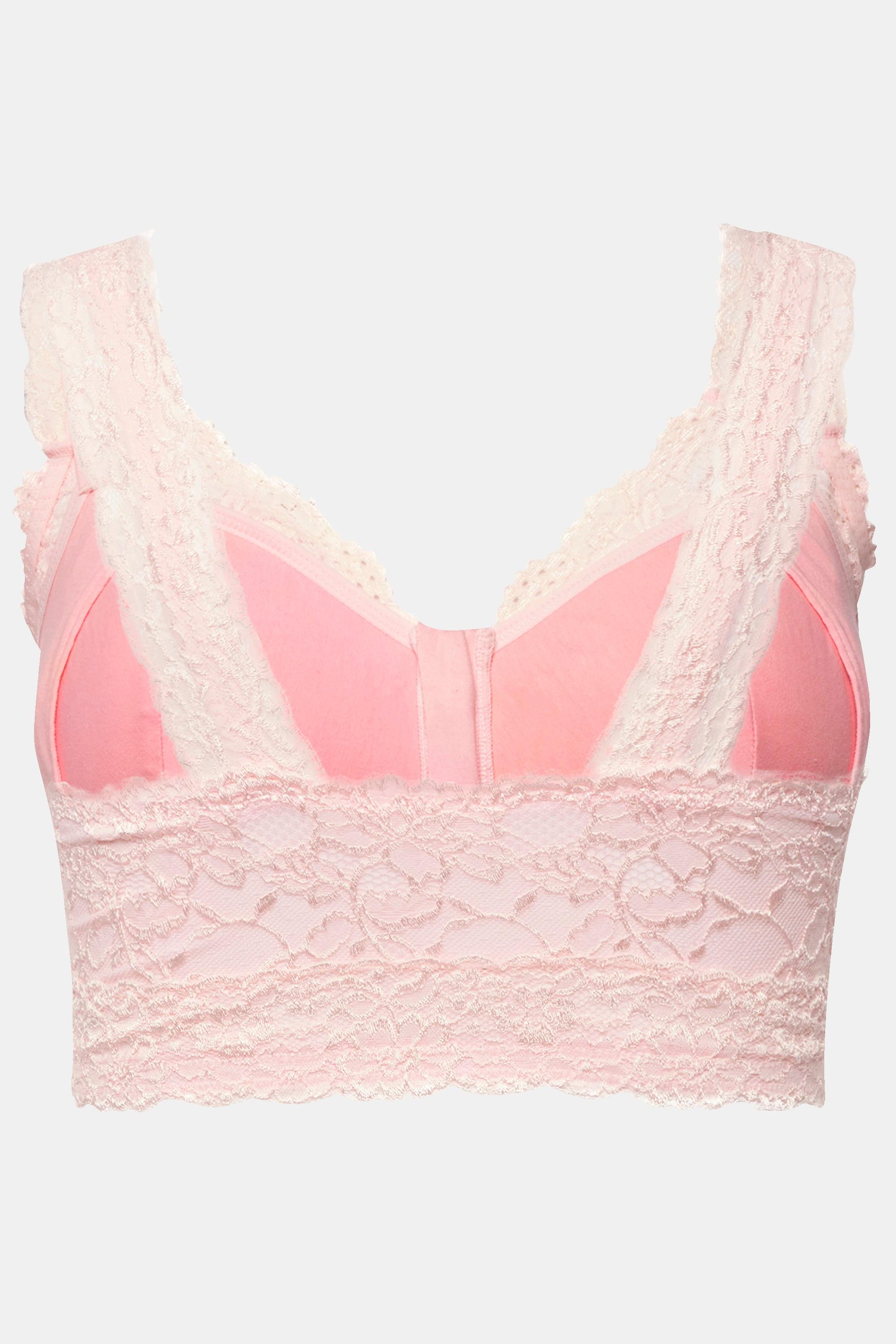 Ulla Popken  Bralette senza ferretto con pizzo e zip 