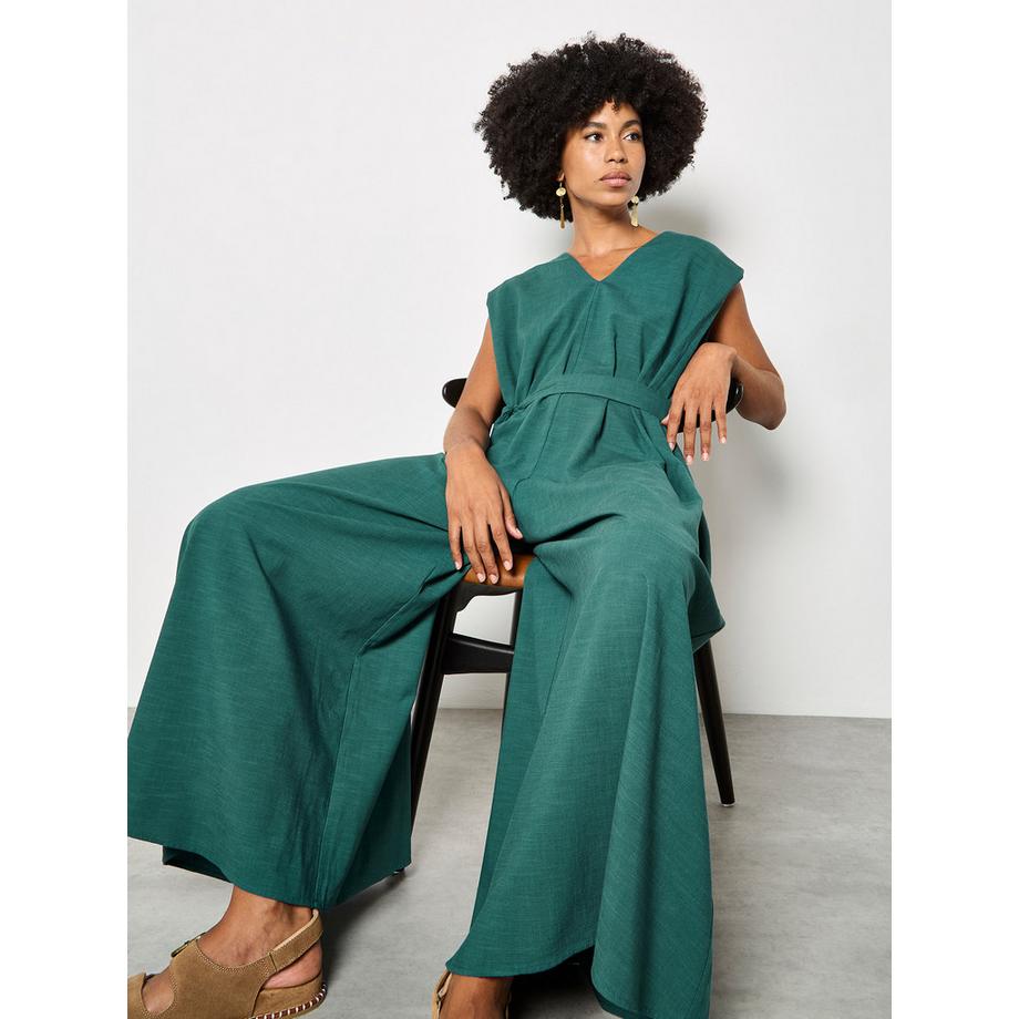 APRICOT Combinaison coton mélangé jambes larges  