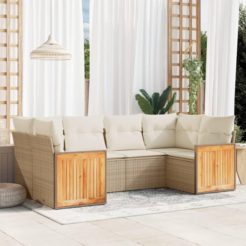 VidaXL set divano da giardino Polirattan  