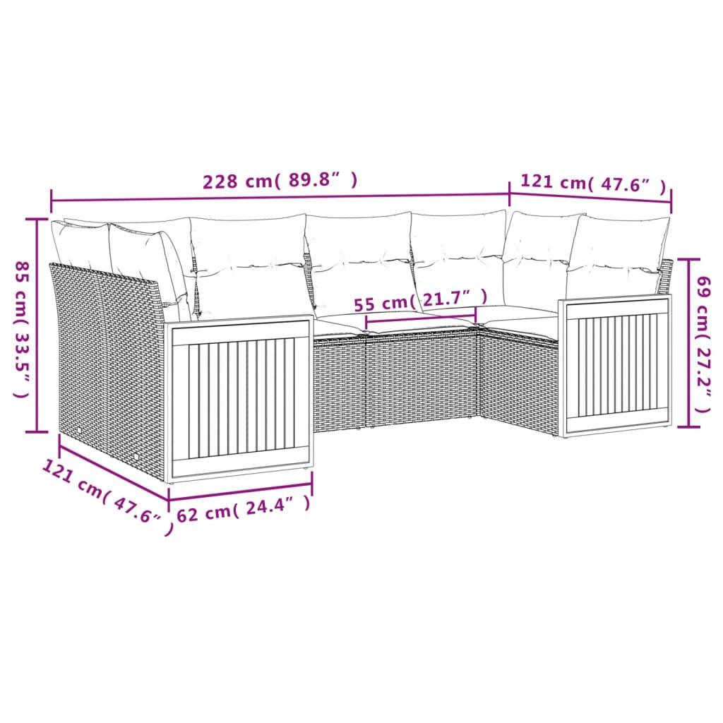 VidaXL Ensemble de canapés de jardin rotin synthétique  