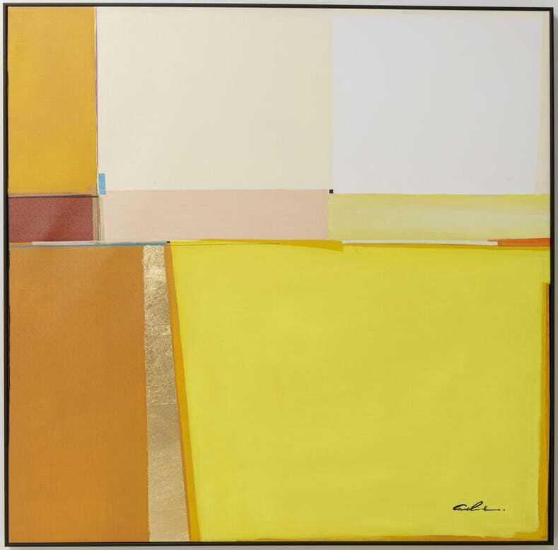 KARE Design Quadro con cornice Forme astratte giallo 113x113  