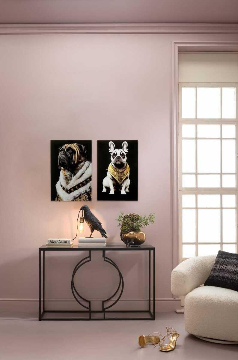 KARE Design Tableau en verre King Pug 40x60  