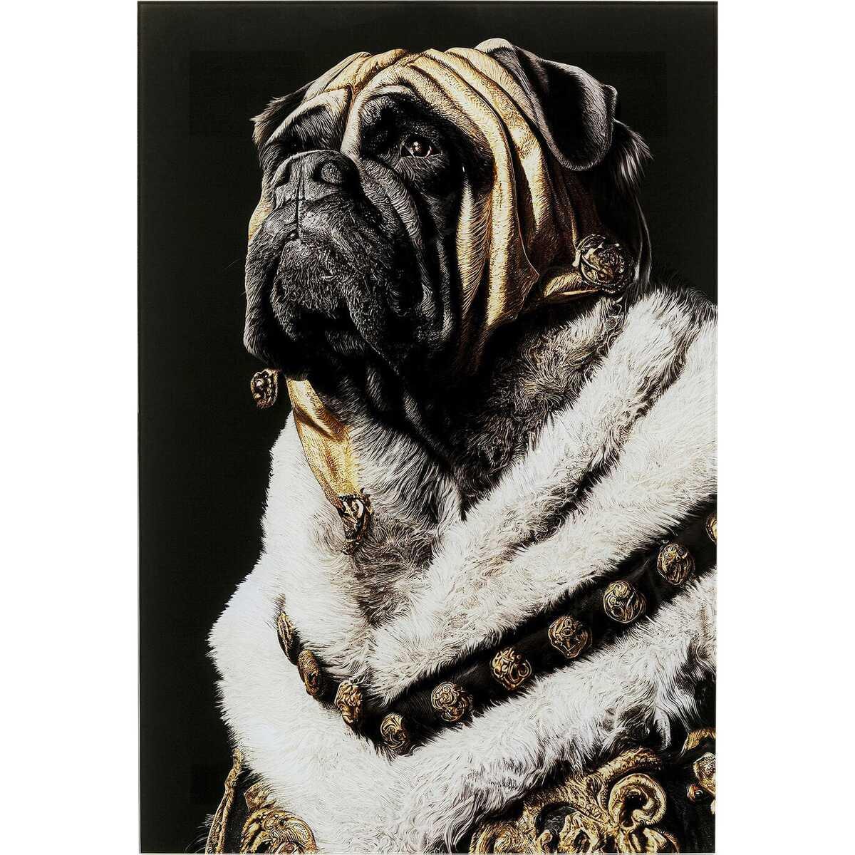 KARE Design Tableau en verre King Pug 40x60  