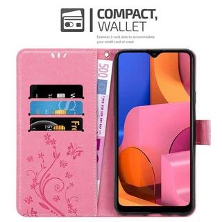 Cadorabo  Housse compatible avec Samsung Galaxy A20s - Coque de protection au design floral avec fermeture magnétique, fonction de support et emplacements pour cartes 