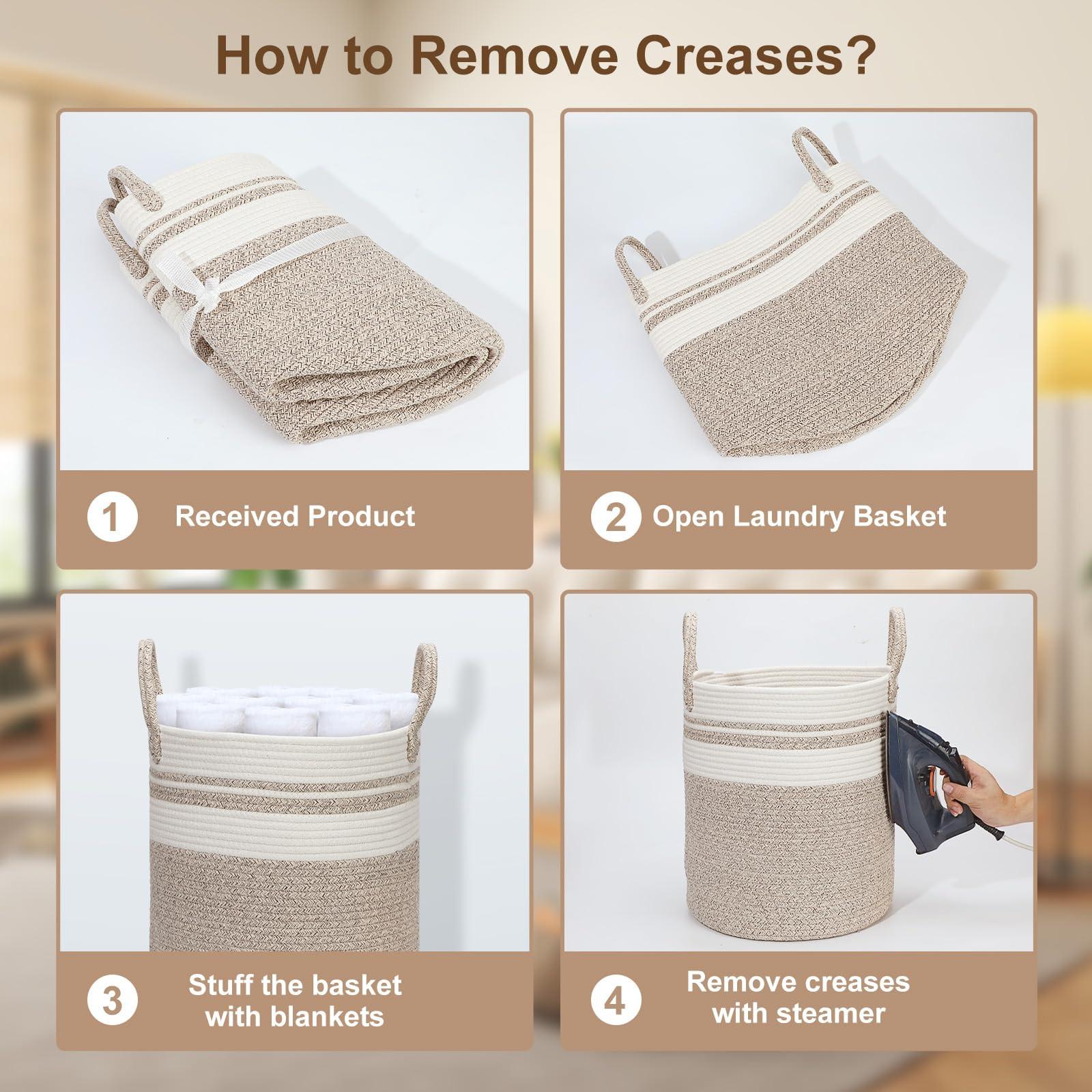 Alopini Gewebter Wäschekorb aus Baumwolle  