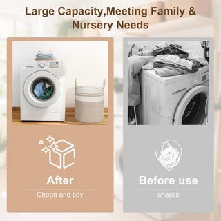 Alopini Gewebter Wäschekorb aus Baumwolle  