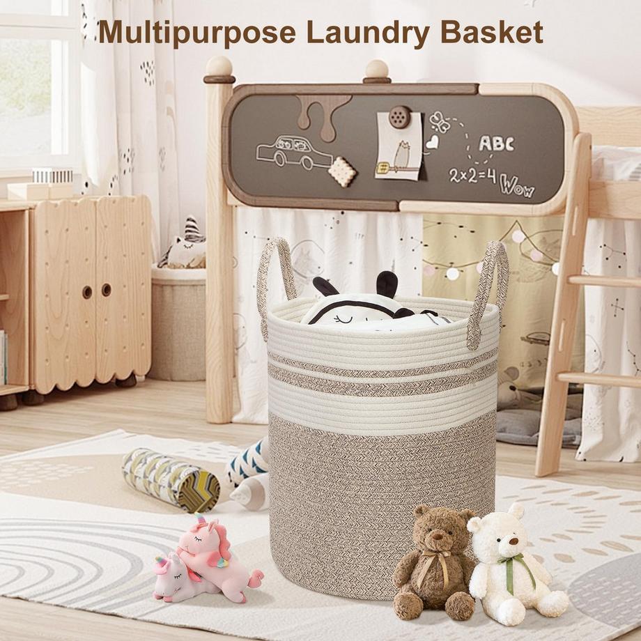 Alopini Gewebter Wäschekorb aus Baumwolle  