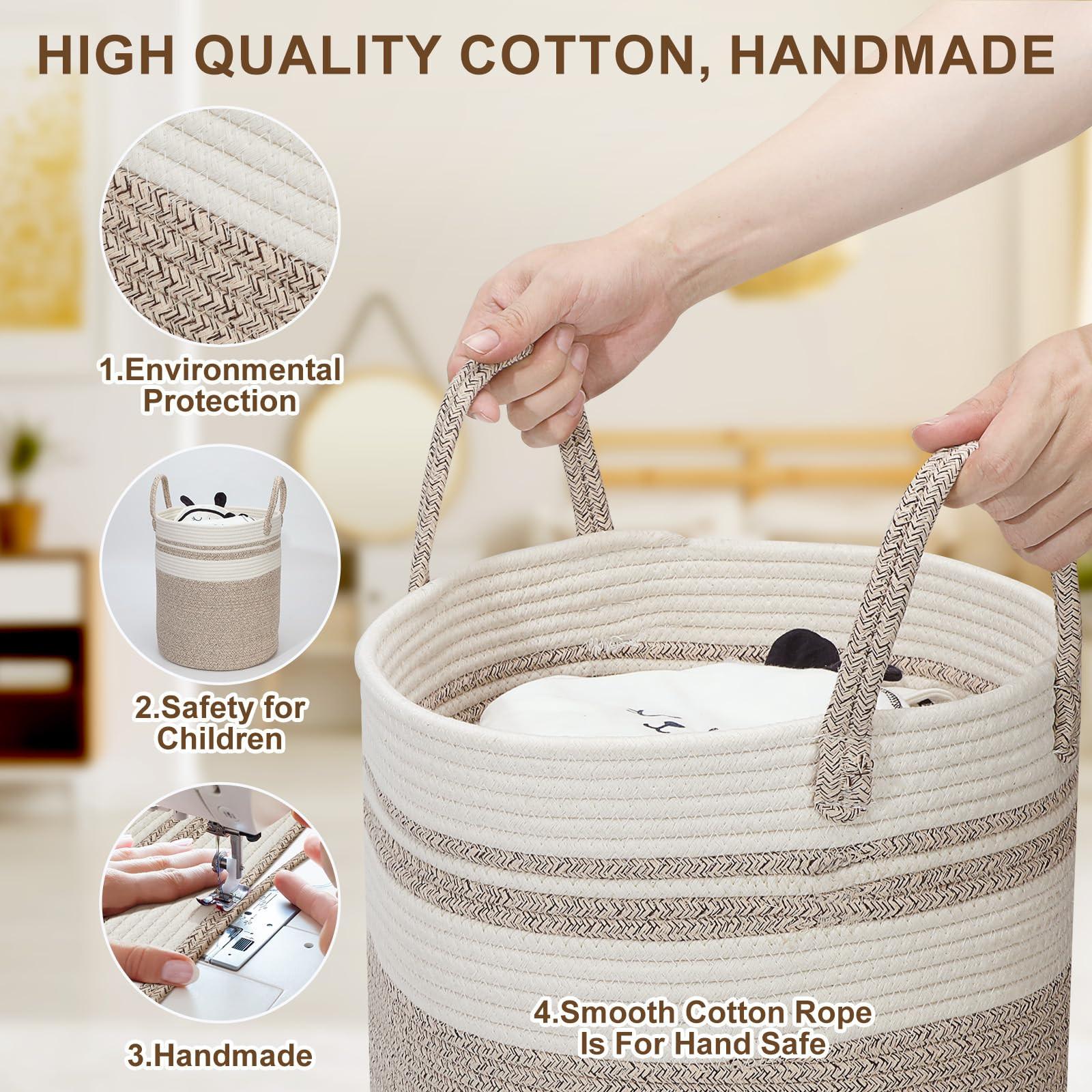 Alopini Gewebter Wäschekorb aus Baumwolle  