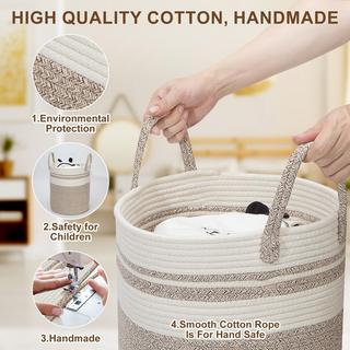 Alopini Gewebter Wäschekorb aus Baumwolle  