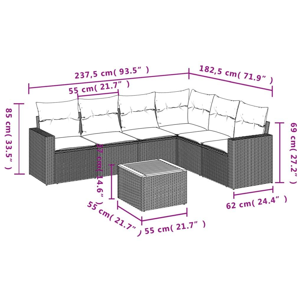 VidaXL set divano da giardino Polirattan  