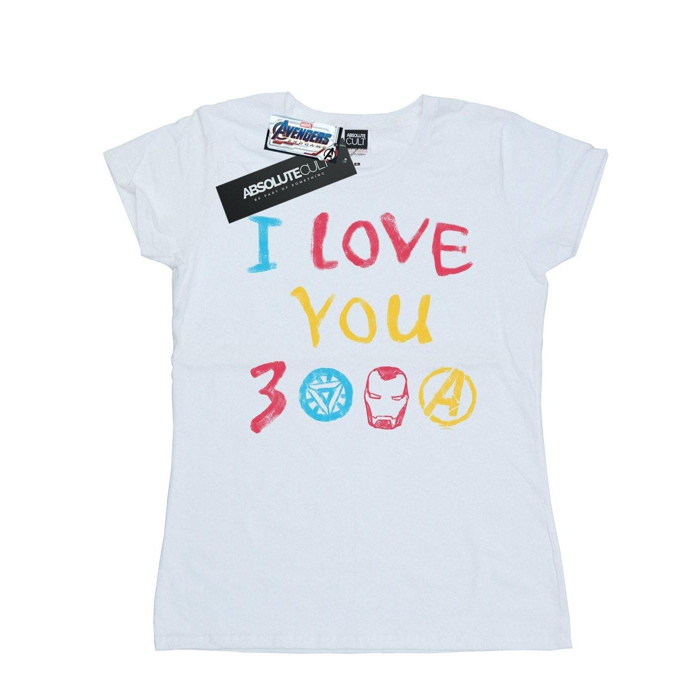 Image of Avengers Endgame I Love You 3000 Crayons Tshirt Damen Weiss S