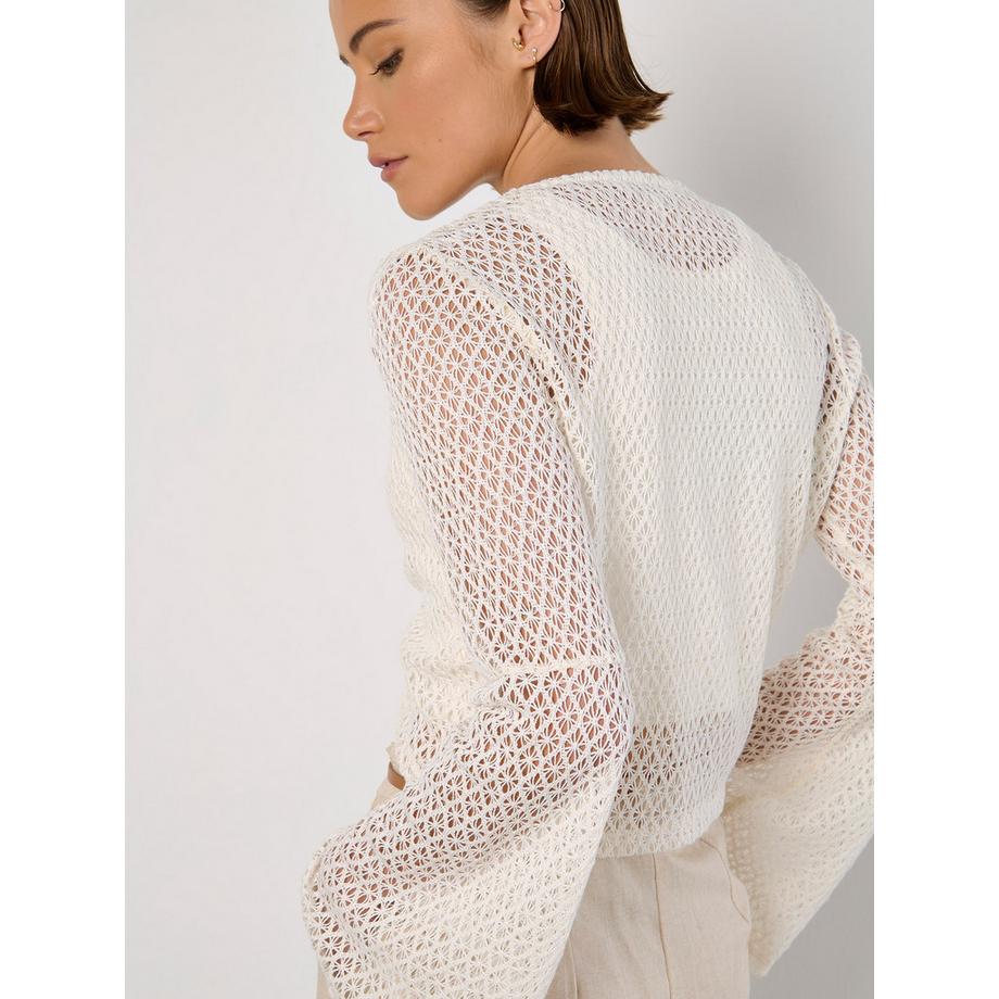 APRICOT Cardigan all'uncinetto con motivo a rombi e laccetti  