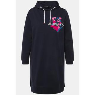 Ulla Popken  Long-Hoodie, Schriftmotiv, Seitenschlitze, Langarm 