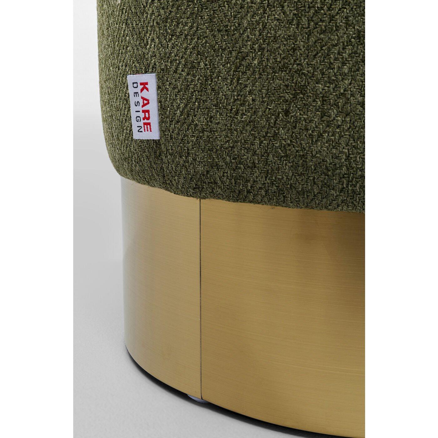 KARE Design Sgabello Cherry Lina verde ottone tondo 35  