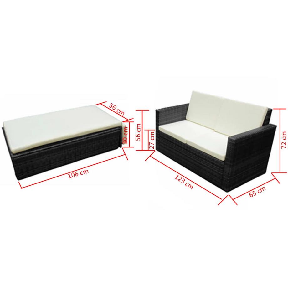 VidaXL Garten sofagarnitur poly-rattan  