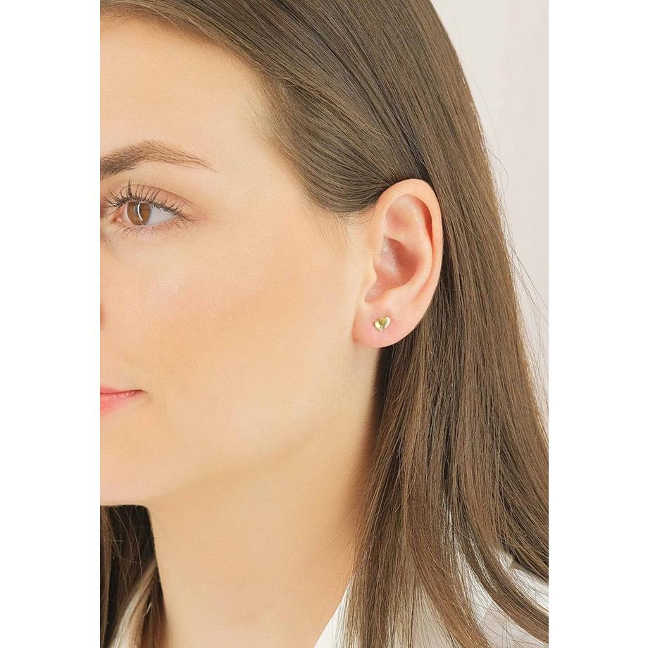 MUAU Schmuck  Clous d'oreilles or jaune 750, 6x7mm 