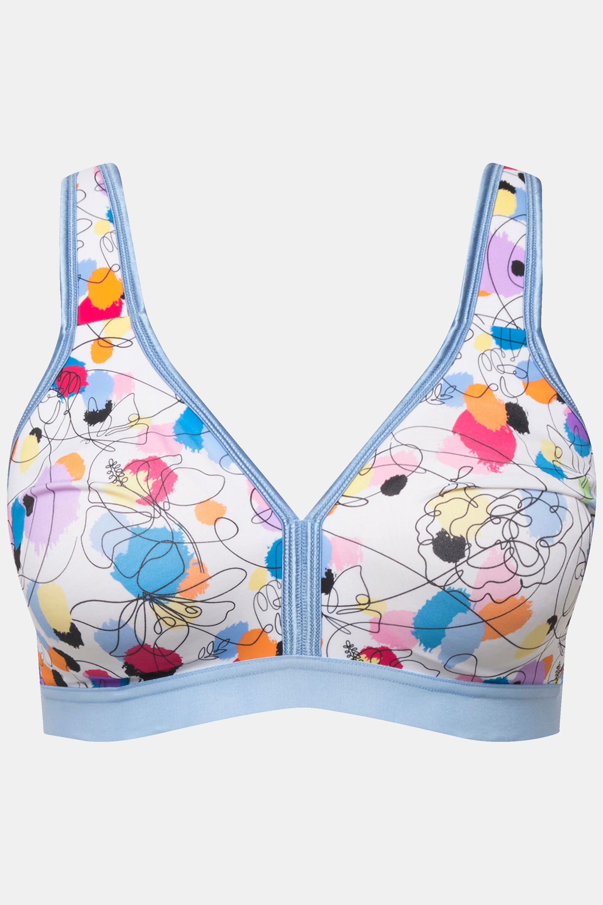 Ulla Popken  Reggiseno minimizer senza ferretto con stampa colorata e coppa C-D 