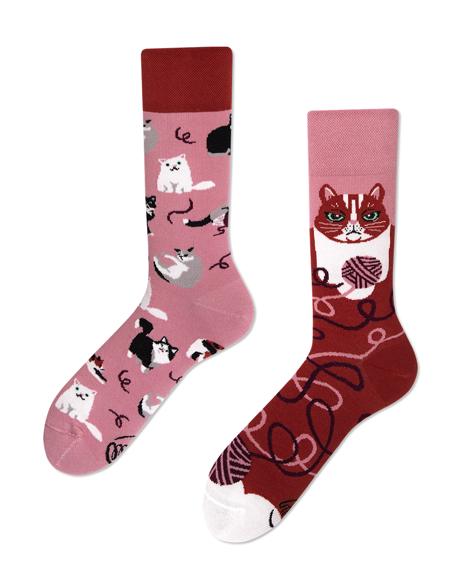Image of Playful Cat Socks - Herren Multicolor 43-46