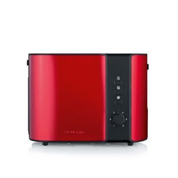 Toaster kabelgebunden, mit Brötchenaufsatz Rot (metallic), Schwarz