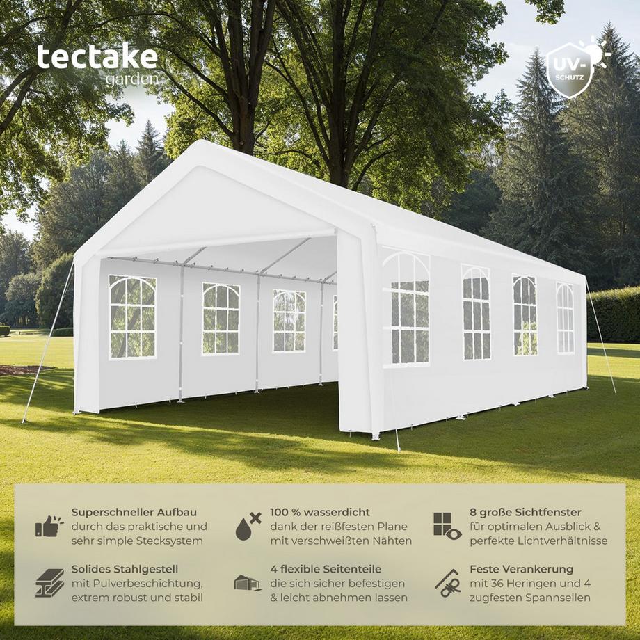 Tectake Partyzelt Mammut 8 x 4 m im Stecksystem  