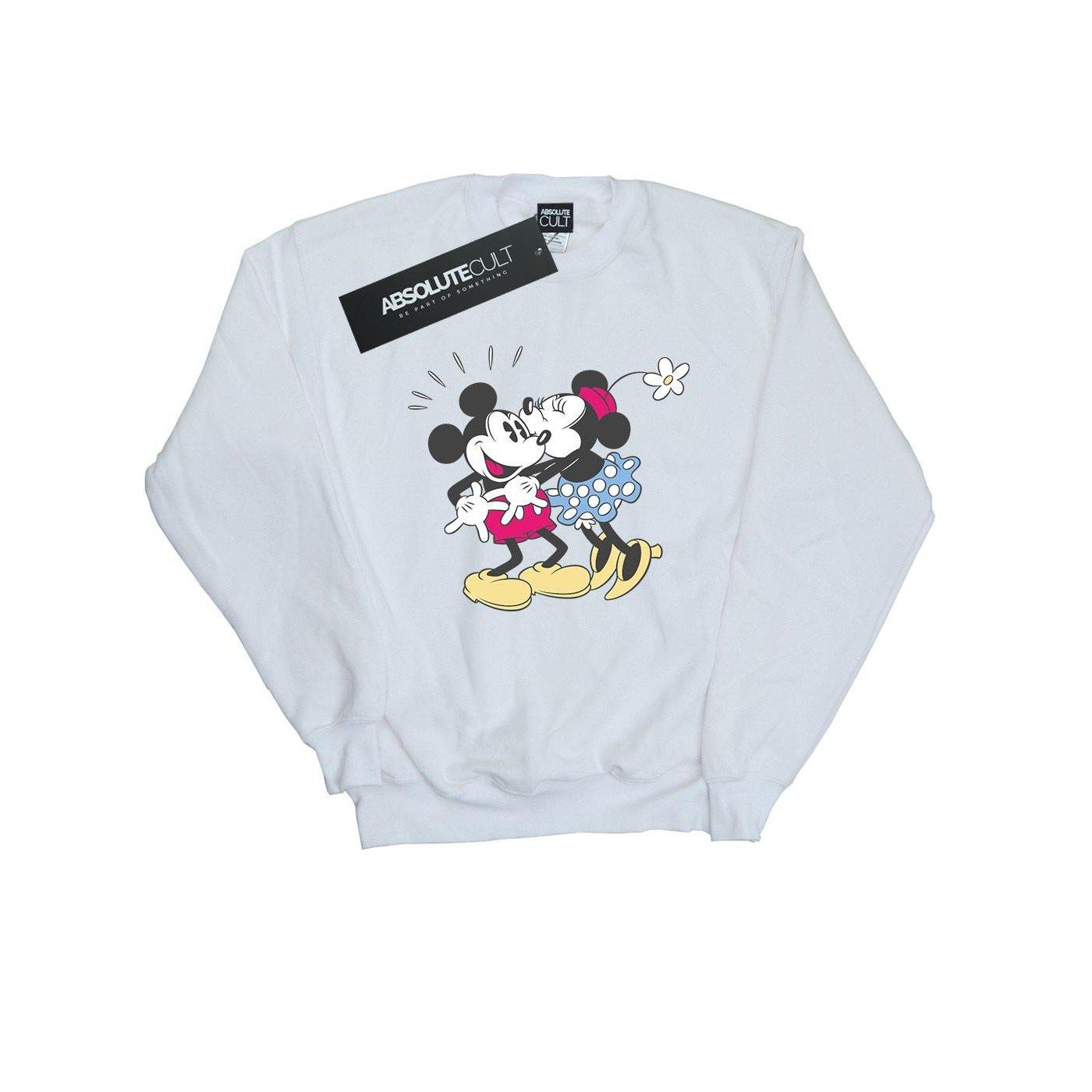 Image of Mickey And Minnie Mouse Kiss Sweatshirt Damen Weiss XXL