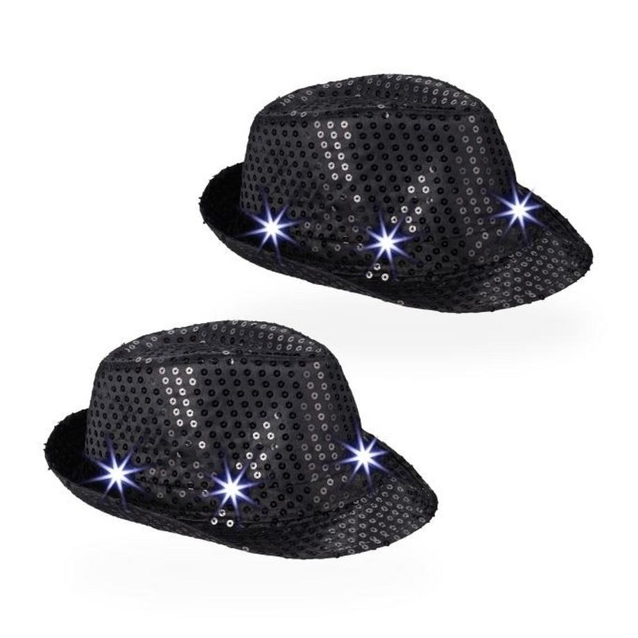 B2X  Cappelli con paillettes LED, set da 2 
