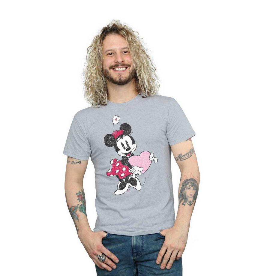 Disney Minnie Mouse Cuore Stampa T-Shirt  