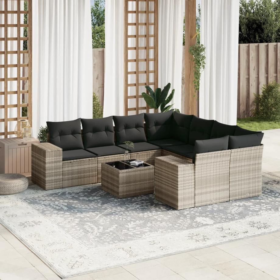 VidaXL Ensemble de canapés de jardin rotin synthétique  