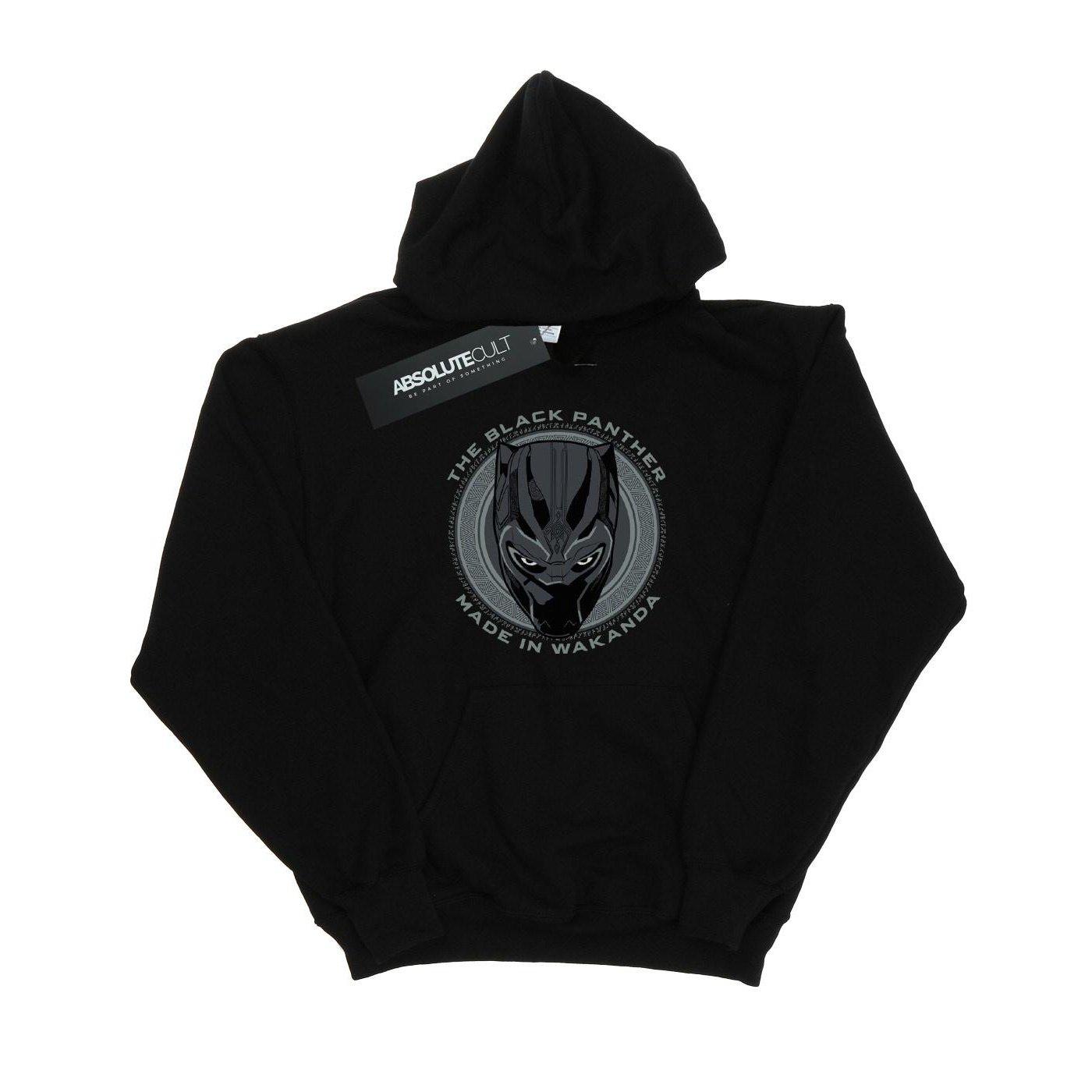 Image of Black Panther Made In Wakanda Kapuzenpullover Unisex Schwarz 152-158