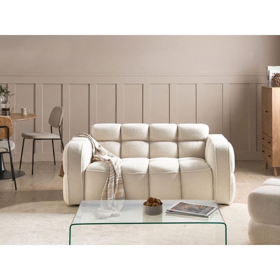 Beliani 2 Sitzer Sofa aus Bouclé Landhausstil UTANA  