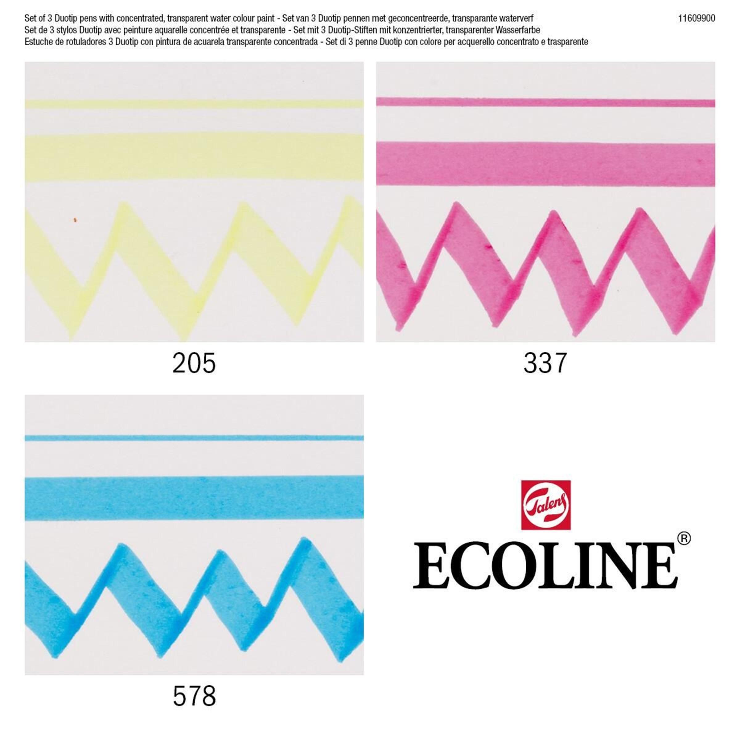 Ecoline  Ecoline Duotip Marker 3 Stück(e) Meißel/feine Spitze Cyan, Magenta, Gelb 