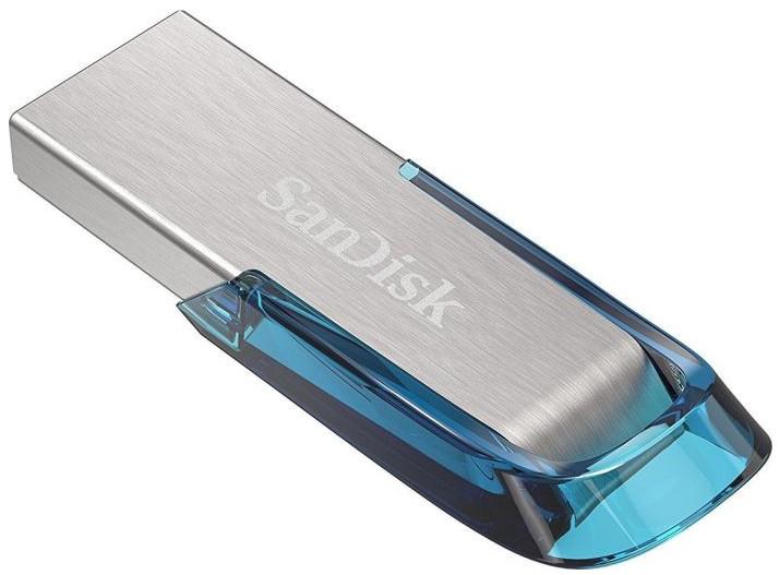 SanDisk  SanDisk Ultra Flair lecteur USB flash 64 Go USB Type-A 3.2 Gen 1 (3.1 Gen 1) Bleu, Argent 