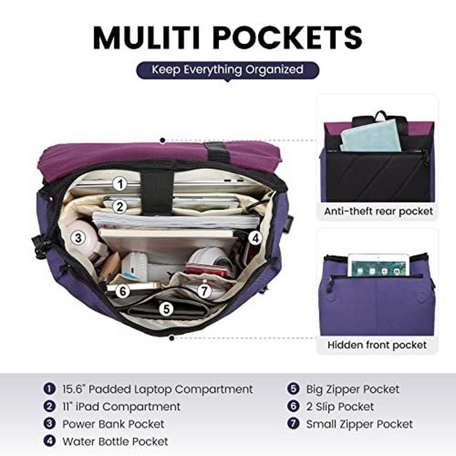 Only-bags.store Reiserucksack 15.6 Zoll 2-in-1 Handgepäck Tasche mit USB Ladeanschluss und Laptopfach  