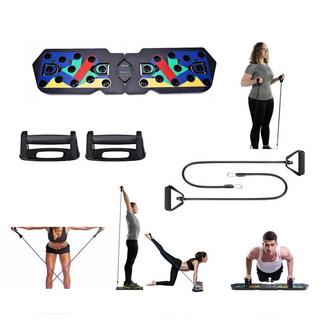 Gym Universe  21-in-1 Push Up Rack + bandes de résistance Board version pro musculation + poignées 