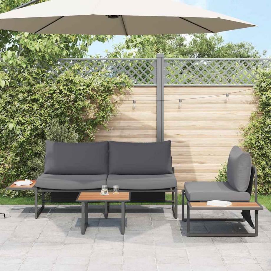 VidaXL Ensemble de salle à manger pour jardin acier  