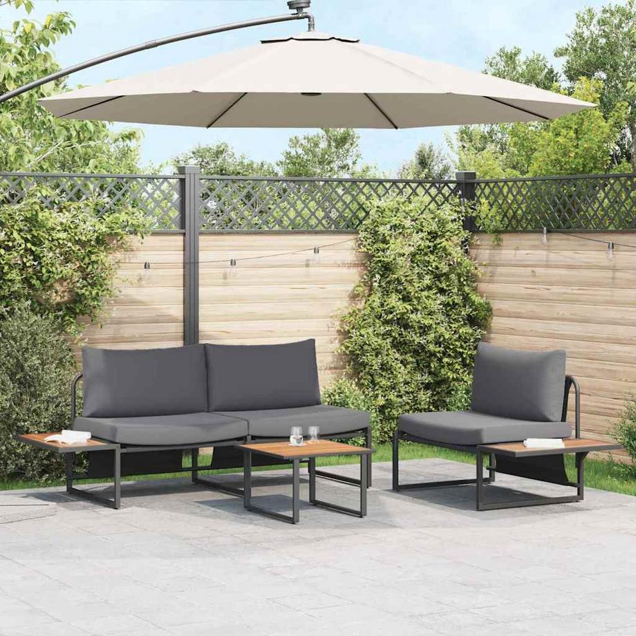VidaXL Ensemble de salle à manger pour jardin acier  