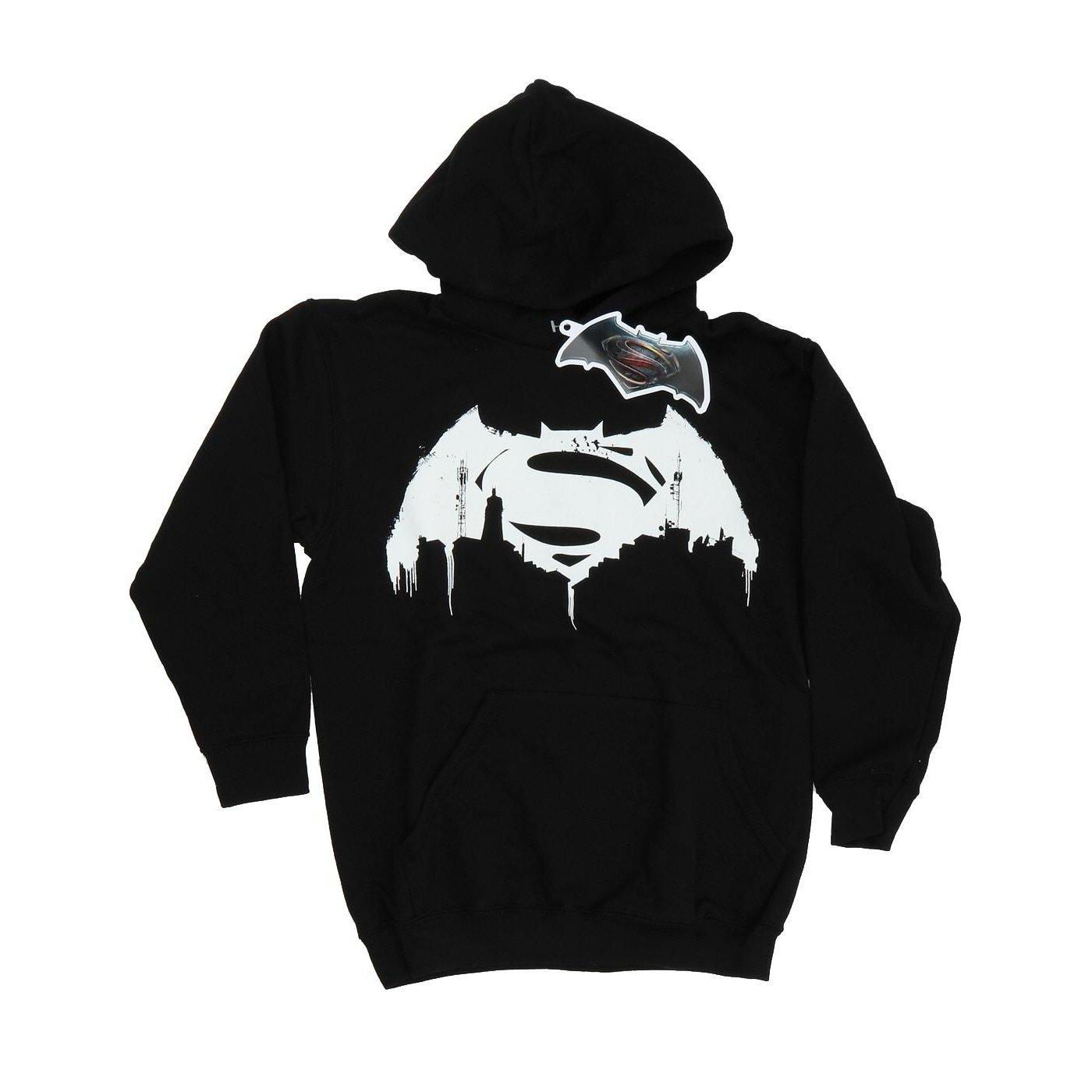 Image of Batman V Superman Beaten Logo Kapuzenpullover Jungen Schwarz 116