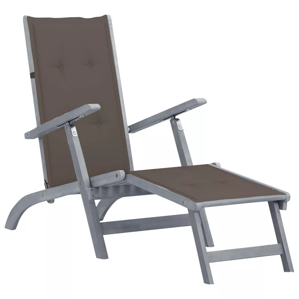 VidaXL - Liegestuhl akazienholz, One Size, Grau
