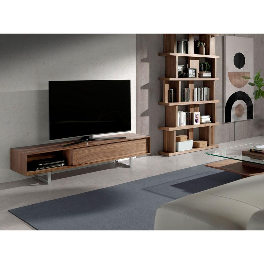 ANGEL CERDA Mobile TV noce e acciaio cromato  