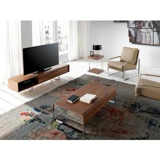 ANGEL CERDA TV-Ständer Nussbaum und verchromter Stahl  