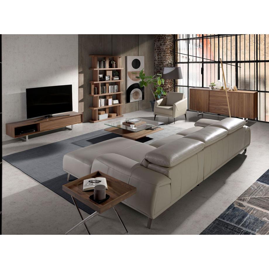 ANGEL CERDA Mobile TV noce e acciaio cromato  